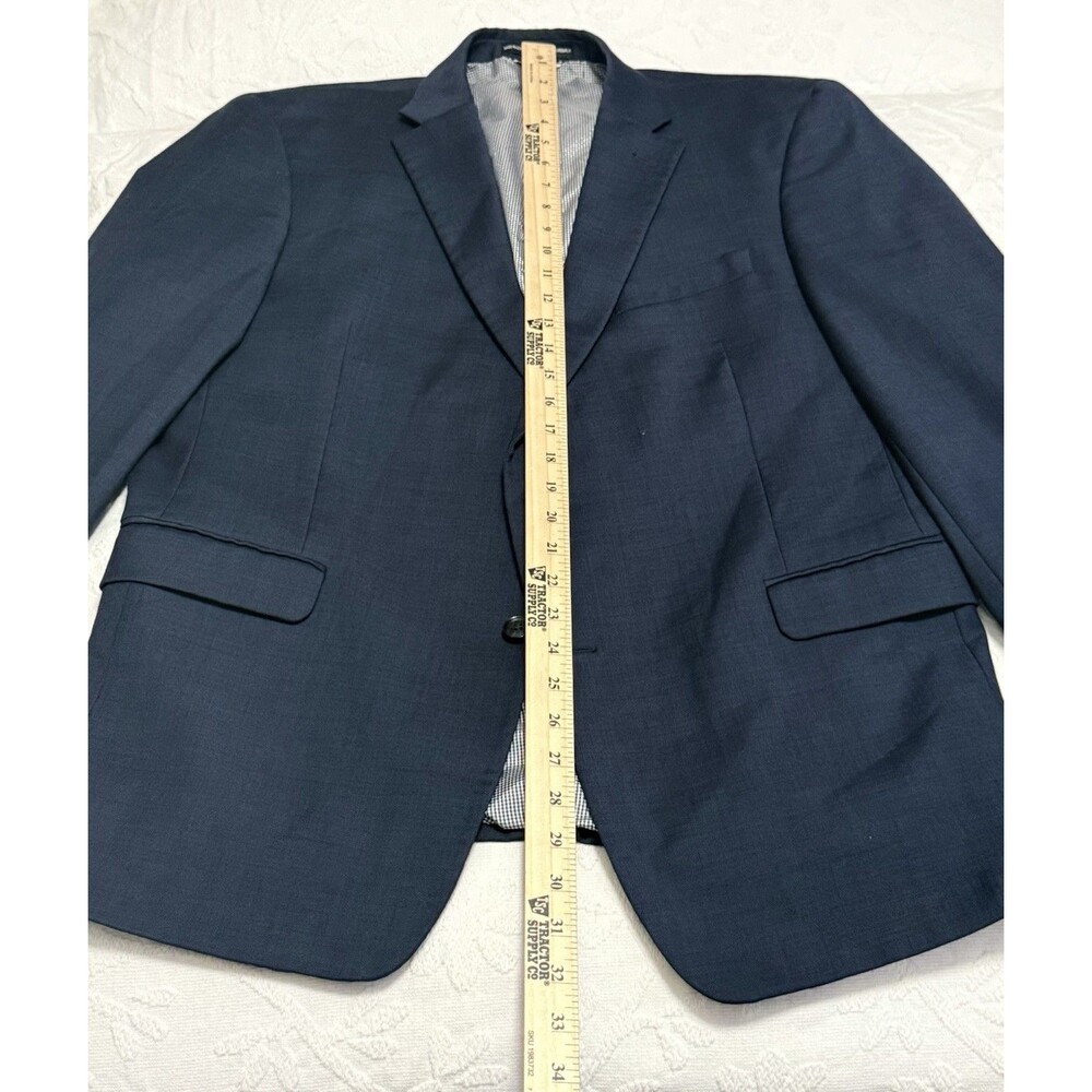 Tommy Hilfiger Navy Wool Blend Blazer 44R Stretch Suit Jacket Men EUC Preppy - Picture 6 of 16